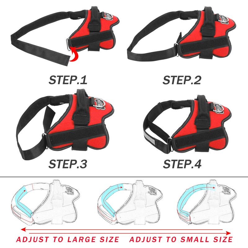 Bolux Dog Harness, No-Pull Reflective Dog Vest, Breathable Adjustable Pet Harness with Handle for Outdoor Walking - No More Pulling, Tugging or Choking (Red, M) - Image 3